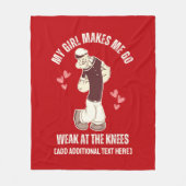POPEYE schwach auf den Knie Fun Valentinstag Fleecedecke (Vorderseite)