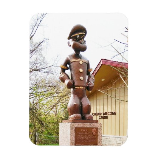 Popeye Statue, Segar Memorial Park, Chester IL Magnet (Vertikal)