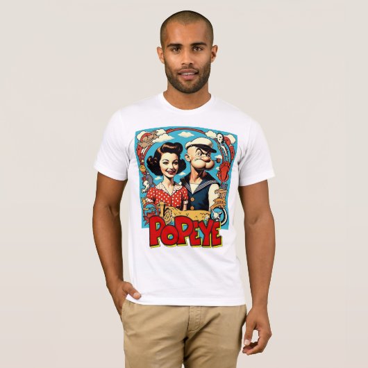 " POPEYE UND OLIVA " T-Shirt (Vorne ganz)