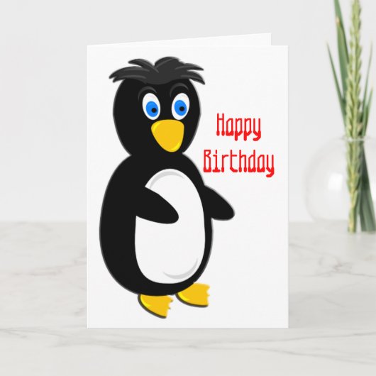 Popeyed Penguin Birthday Karte (Vorderseite)