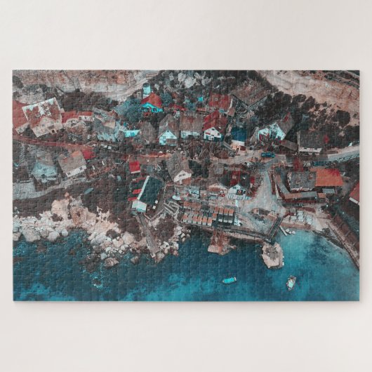 Popeye's Village Malta Luftfotografie Puzzle (Horizontal)