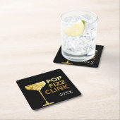 PopFizzclink-Champagne-Untersetzer Rechteckiger Pappuntersetzer (Vor Ort)