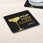 PopFizzclink-Champagne-Untersetzer Rechteckiger Pappuntersetzer (angewinkelt)