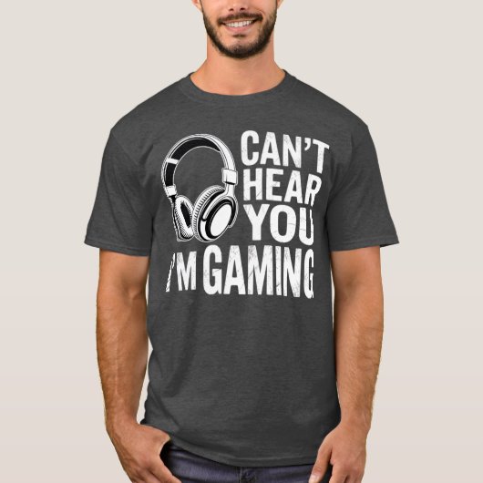 Popfunk Can’t Hear You Gaming – Funny Gamer Life T T-Shirt (Vorderseite)