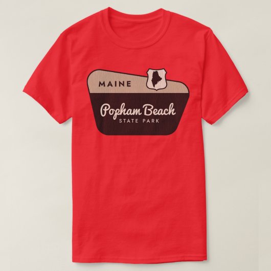 Popham Beach Staat Park Maine Begrüßungszeichen T-Shirt (Design vorne)