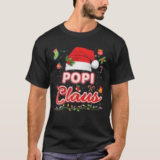 Popi Claus Matching Family Christmas Santa Pajama T-Shirt (Vorderseite)