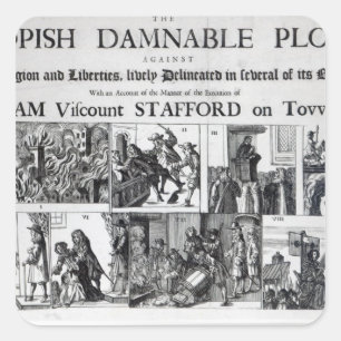 Popish Damnable Quadratischer Aufkleber