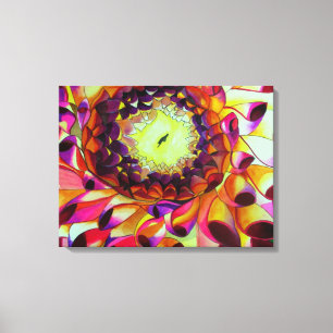 Popkunst-Blumenmalerei der lila Dahlie Leinwanddruck