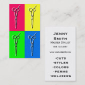 Popkunsthaar-Stylist Cosmetology scissors Rosa Visitenkarte (Vorne/Hinten)