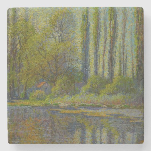 Poplar Trees in Spring (Utah Landscape) (USA Art Steinuntersetzer (Vorderseite)