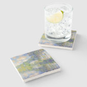 Poplars am Fluss Epte (von Claude Monet) Steinuntersetzer (Seitenansicht)