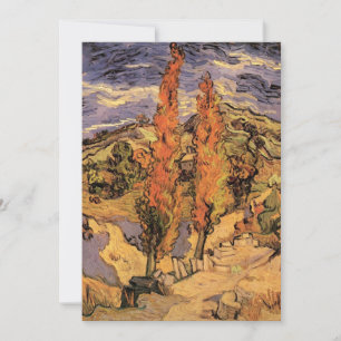 Poplars auf der Straße durch Hügel von Vincent van Einladung