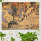 Poplars auf der Straße durch Hügel von Vincent van Geschirrtuch (Gefaltet)