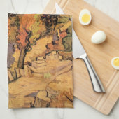 Poplars auf der Straße durch Hügel von Vincent van Geschirrtuch (Viertel Falte)