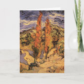 Poplars auf der Straße durch Hügel von Vincent van Karte (Vorderseite)