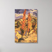 Poplars auf der Straße durch Hügel von Vincent van Leinwanddruck (Vorderseite)