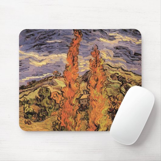Poplars auf der Straße durch Hügel von Vincent van Mousepad (Mit Mouse)