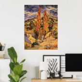 Poplars auf der Straße durch Hügel von Vincent van Poster (Heimbüro)