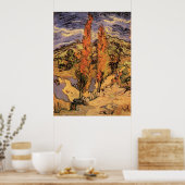 Poplars auf der Straße durch Hügel von Vincent van Poster (Küche)