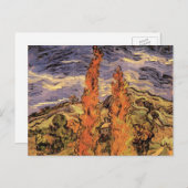 Poplars auf der Straße durch Hügel von Vincent van Postkarte (Vorne/Hinten)
