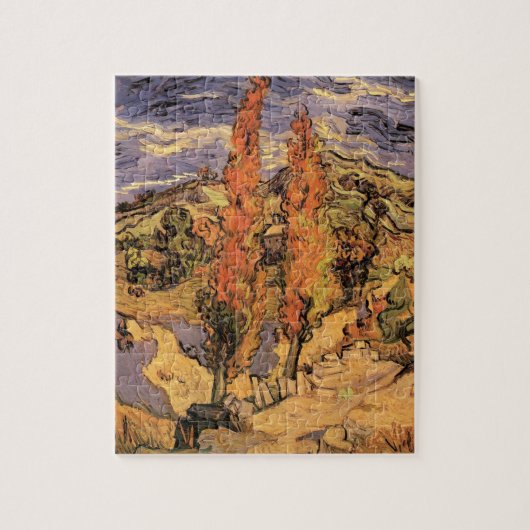 Poplars auf der Straße durch Hügel von Vincent van Puzzle (Vertikal)