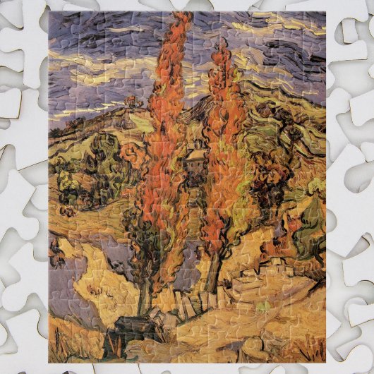 Poplars auf der Straße durch Hügel von Vincent van Puzzle
