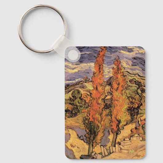 Poplars auf der Straße durch Hügel von Vincent van Schlüsselanhänger (Vorderseite)