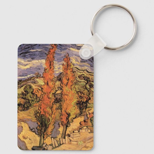 Poplars auf der Straße durch Hügel von Vincent van Schlüsselanhänger (Rückseite)