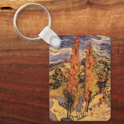 Poplars auf der Straße durch Hügel von Vincent van Schlüsselanhänger (Vorderseite)