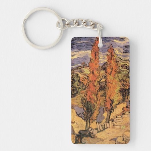 Poplars auf der Straße durch Hügel von Vincent van Schlüsselanhänger (Vorderseite)