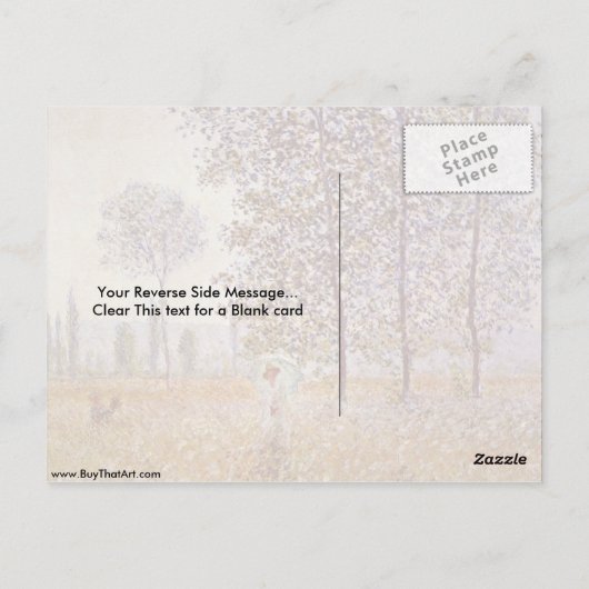 Poplars im Sonnenlicht von Claude Monet Postkarte (Rückseite)