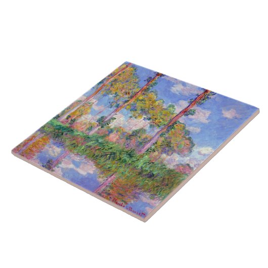 Poplars in der Sonne, Monet Fliese (Seite)