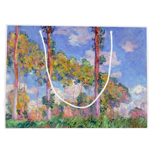 Poplars in der Sonne, Monet Große Geschenktüte (Rückseite)
