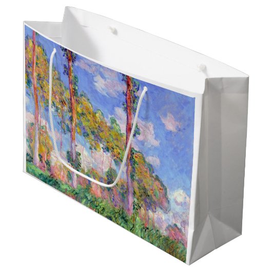Poplars in der Sonne, Monet Große Geschenktüte (Vorderseite Schrägansicht)