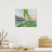 Poplars wachsen in der Nähe eines Wasserkurses Poster (Küche)