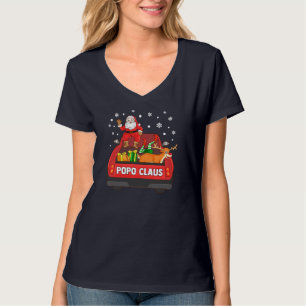 Popo Claus Red Truck Santa Reindeer Elf Weihnachte T-Shirt