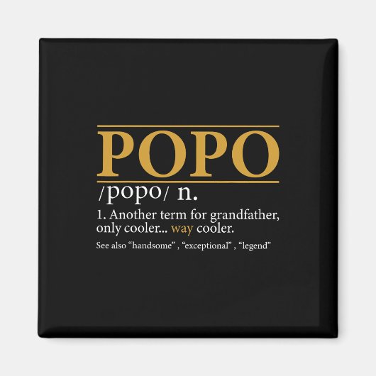 Popo Definition Fathers Day Gift Opa Geschenk Magnet (Vorne)