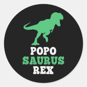 Popo-saurus Rex Dino Dinosaurier Poposaurus Funny Runder Aufkleber