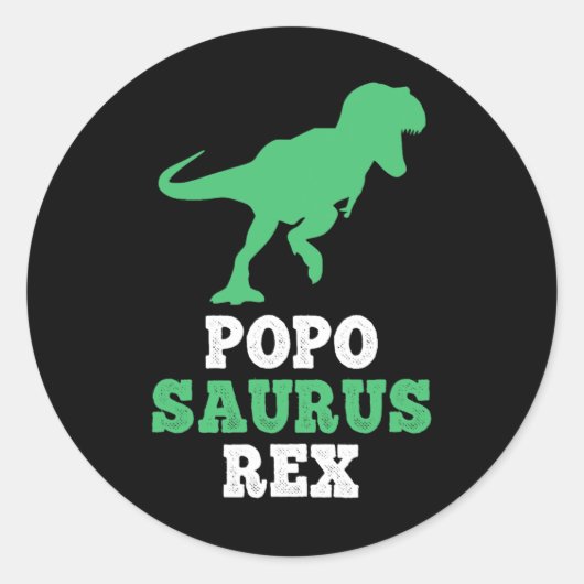 Popo-saurus Rex Dino Dinosaurier Poposaurus Funny Runder Aufkleber (Vorderseite)