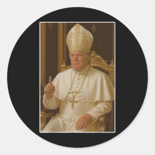 Popo Trump Vatikan Church Pope Trump Funny Christi Runder Aufkleber