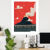 Popocatépetl Volcano Travel Poster (Heimbüro)