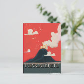 Popocatépetl Volcano Travel Poster Postkarte (Stehend Vorderseite)