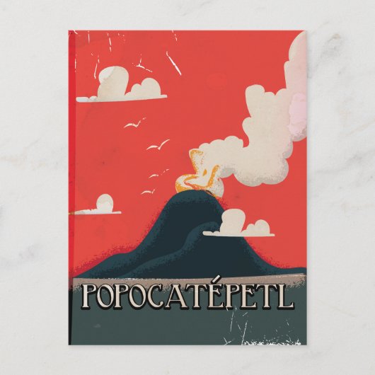 Popocatépetl Volcano Travel Poster Postkarte (Vorderseite)