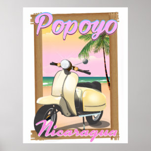 Popoyo Nicaragua Strand Reiseplakat Poster
