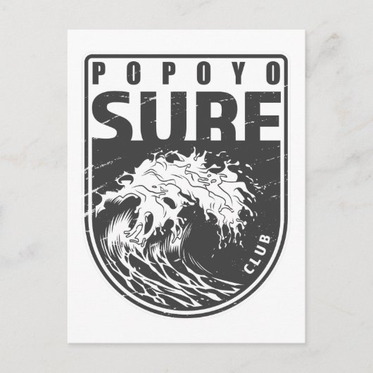 Popoyo Surf Club Nicaragua Emblem Postkarte (Vorderseite)