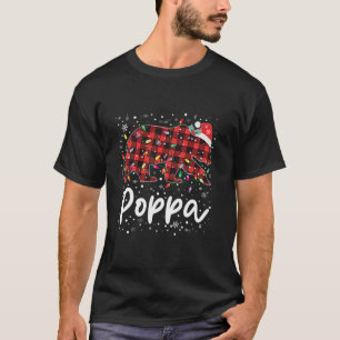 Poppa Bär Roter Karierter Weihnachts Pajama Merry T-Shirt