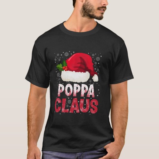 Poppa Claus Christmas Weihnachtsmannmütze Pajama F T-Shirt (Vorderseite)