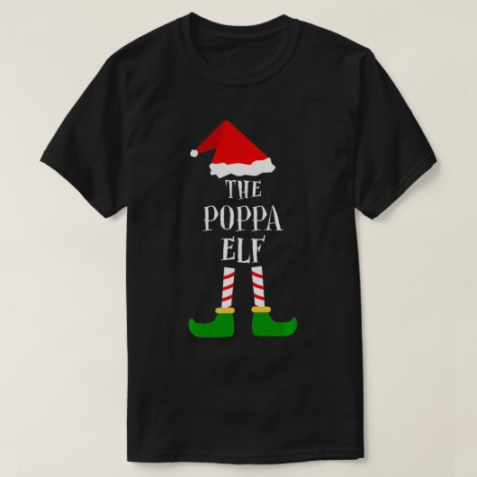Poppa Elf Weihnachts Pajama Matching Familiengesch T-Shirt (Design vorne)