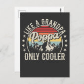 Poppa wie ein Opa nur Cooler Retro Postkarte (Vorne/Hinten)