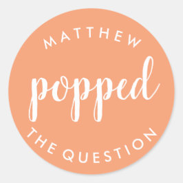 Poppen des Fragenaufklebers Peach Runder Aufkleber